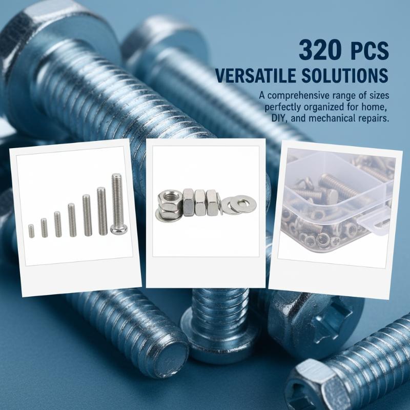 320Pcs Screws Nuts Washers Set - огляд і ціна Home Improvement Industry