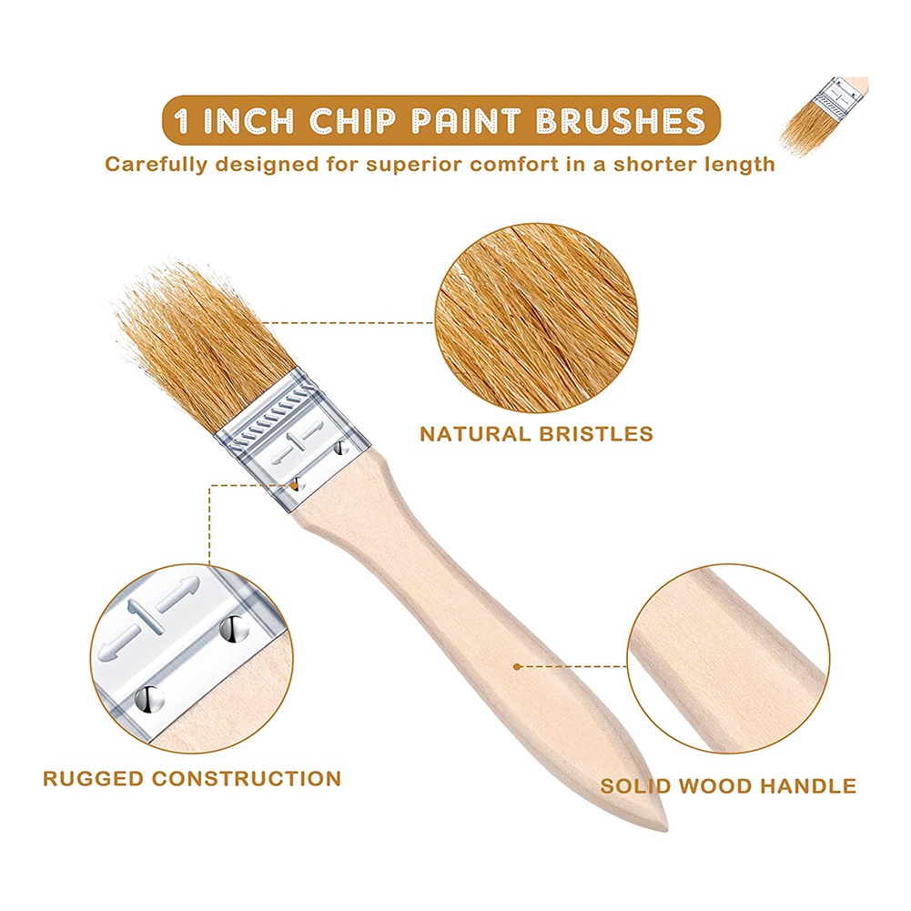 ABUH-100Pcs 1 Inch Chip Paint  - огляд і ціна Wood Stain Brush