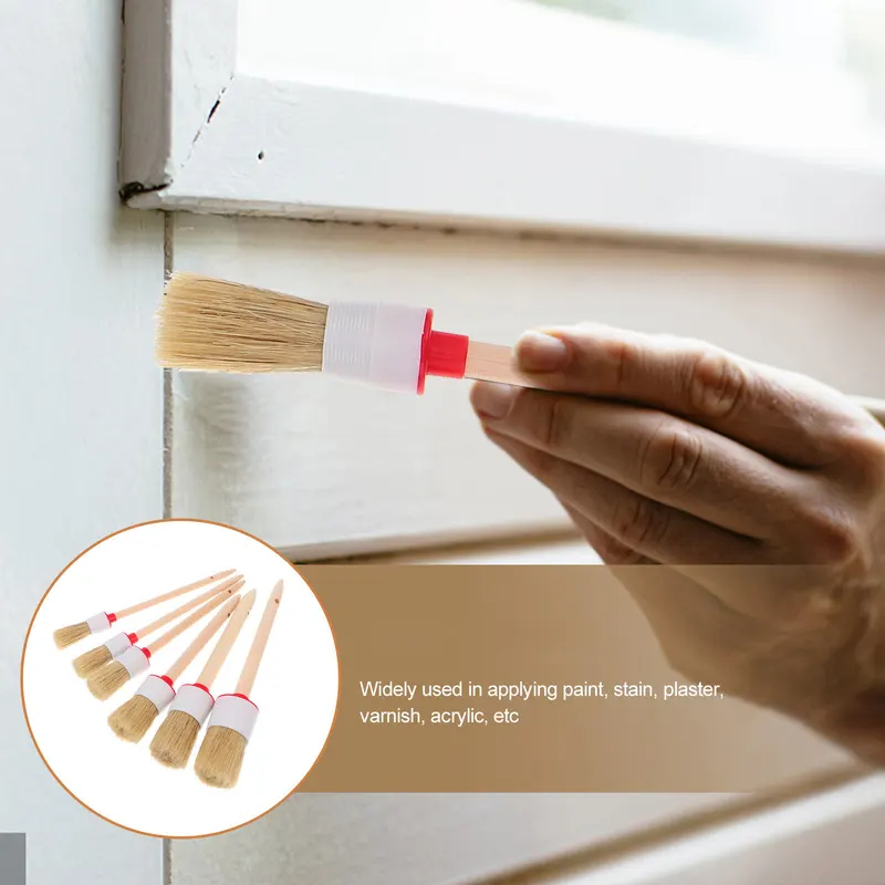 6Pcs Premium Bristle Paint Bru - огляд і ціна Wood Stain Brush